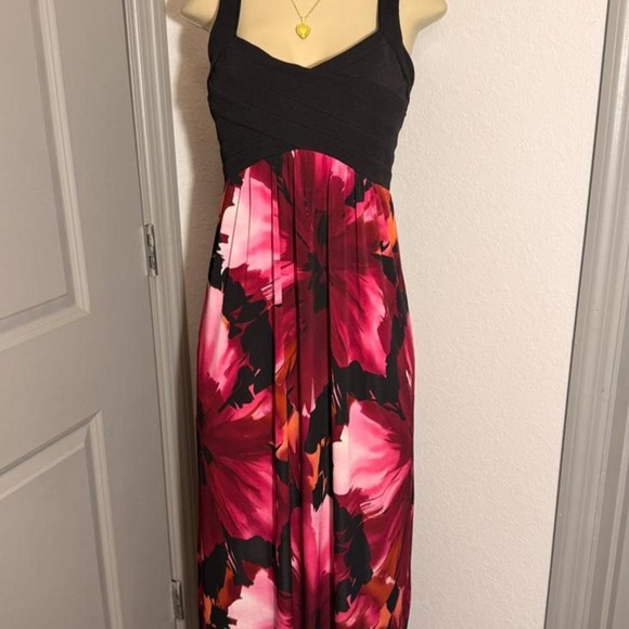 Intermission Dresses & Skirts - Intermission Black and pink floral maxi dress